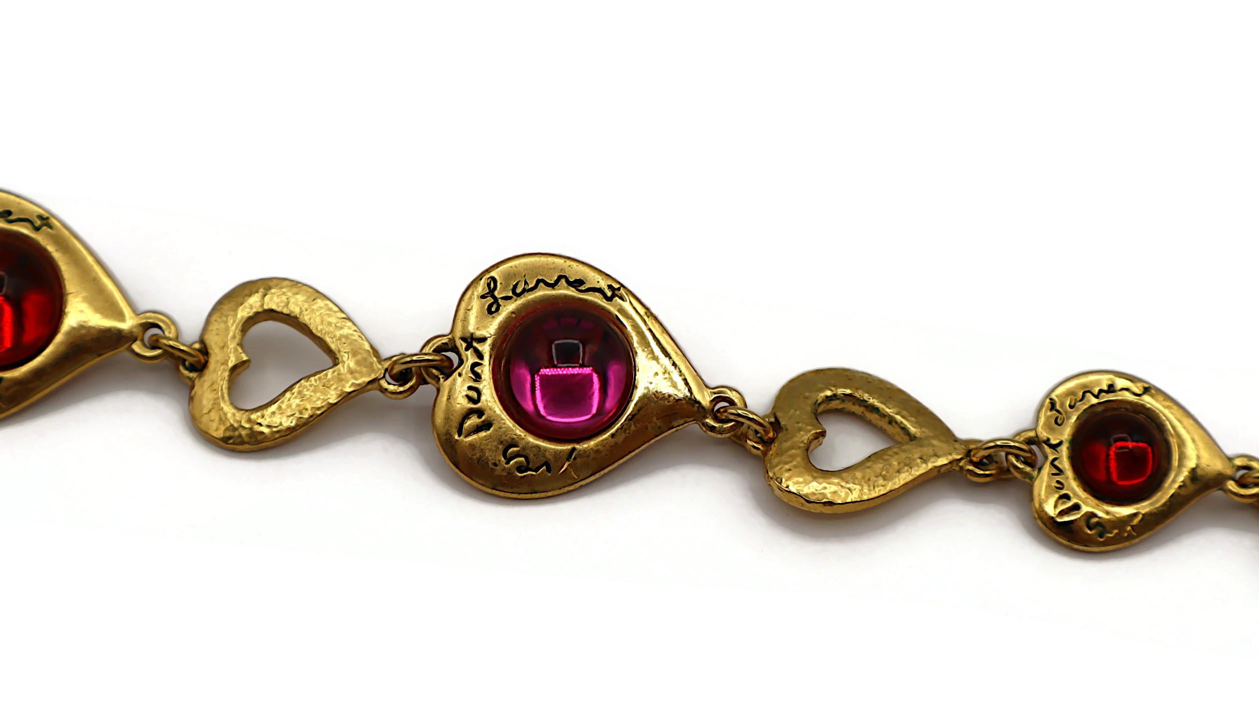 Yves Saint Laurent YSL Collana Vintage con Cuore in Vetro Cabochon in vendita 12