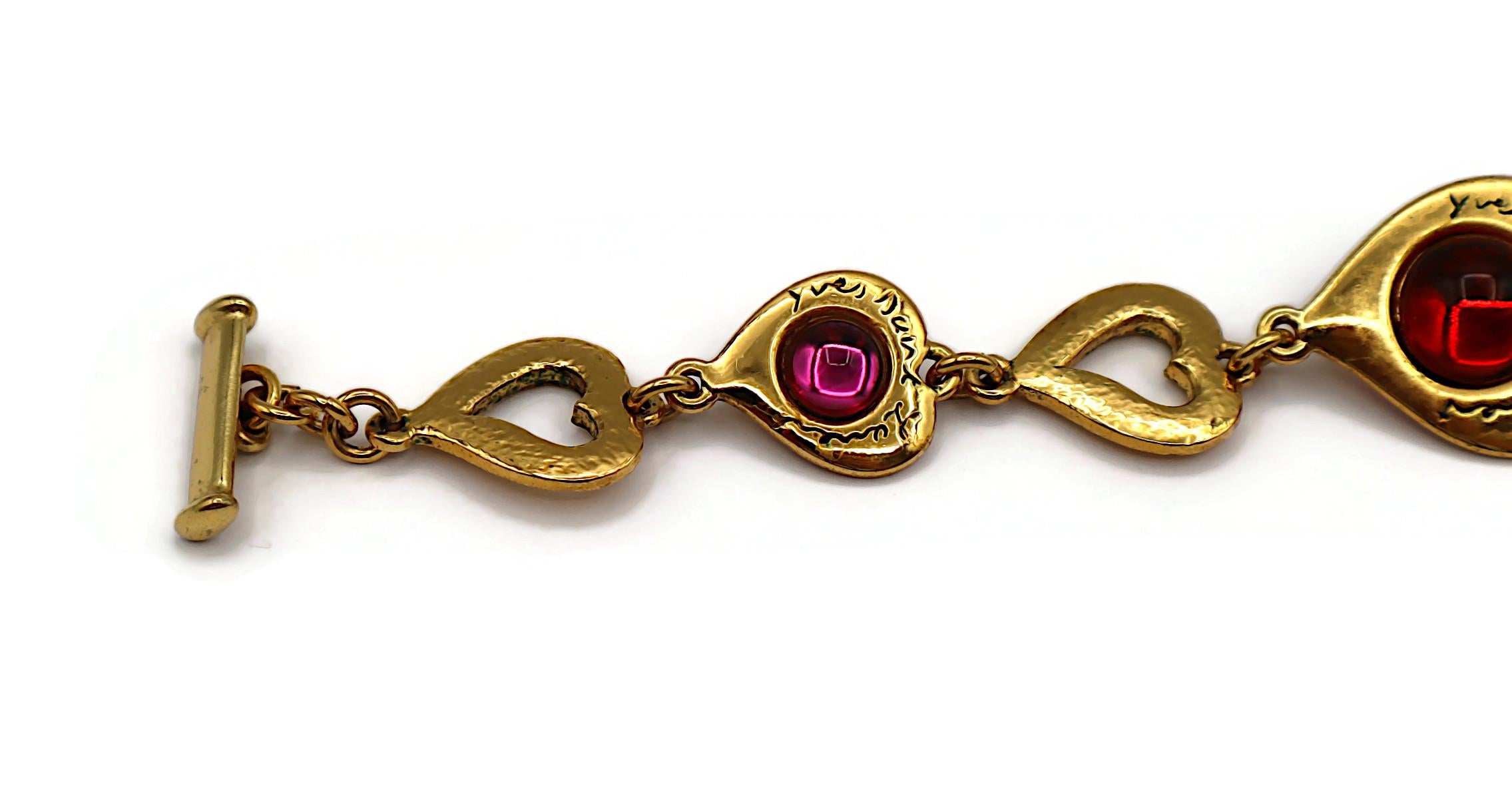 Donna Yves Saint Laurent YSL Collana Vintage con Cuore in Vetro Cabochon in vendita