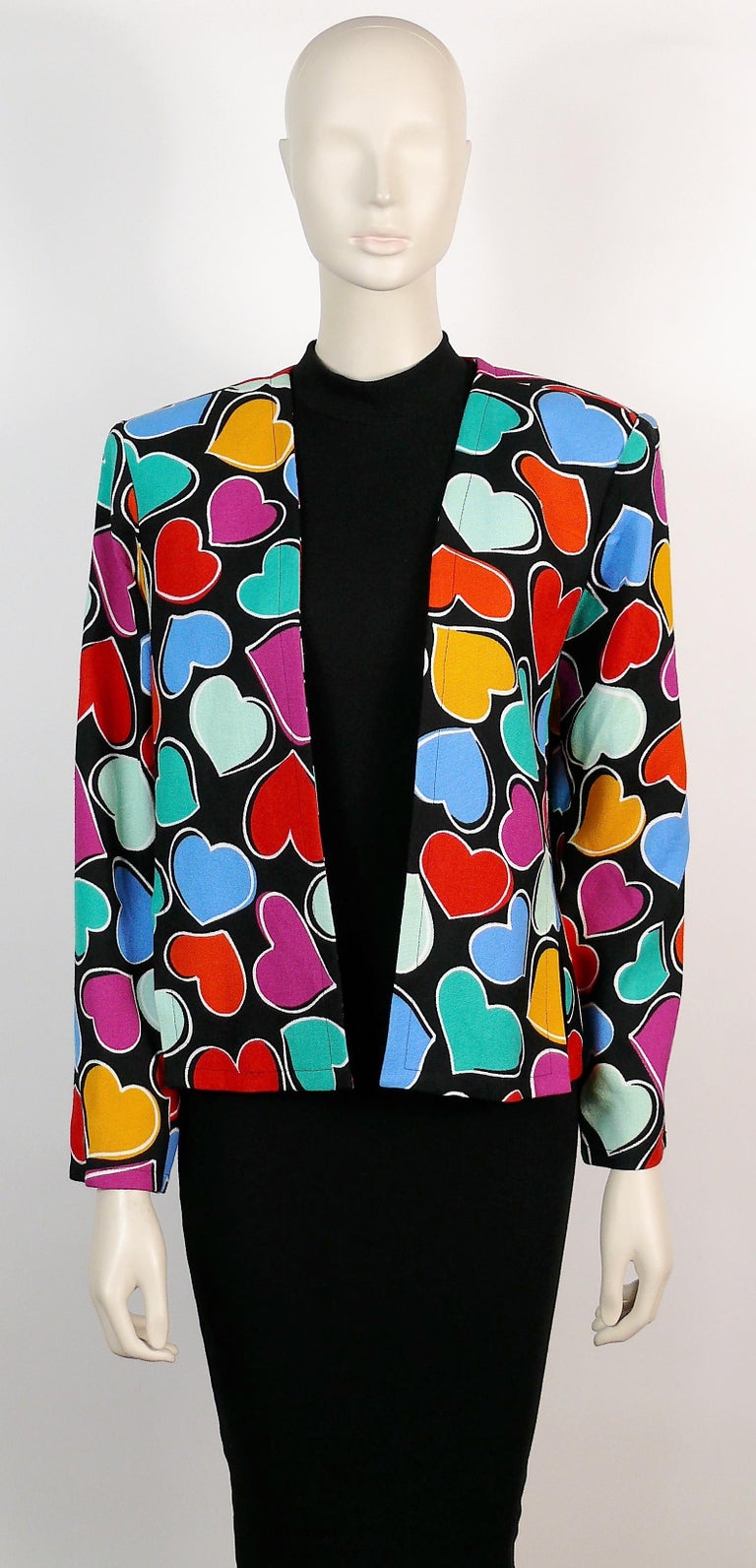 Yves Saint Laurent YSL Vintage Heart Print Open Jacket at 1stDibs