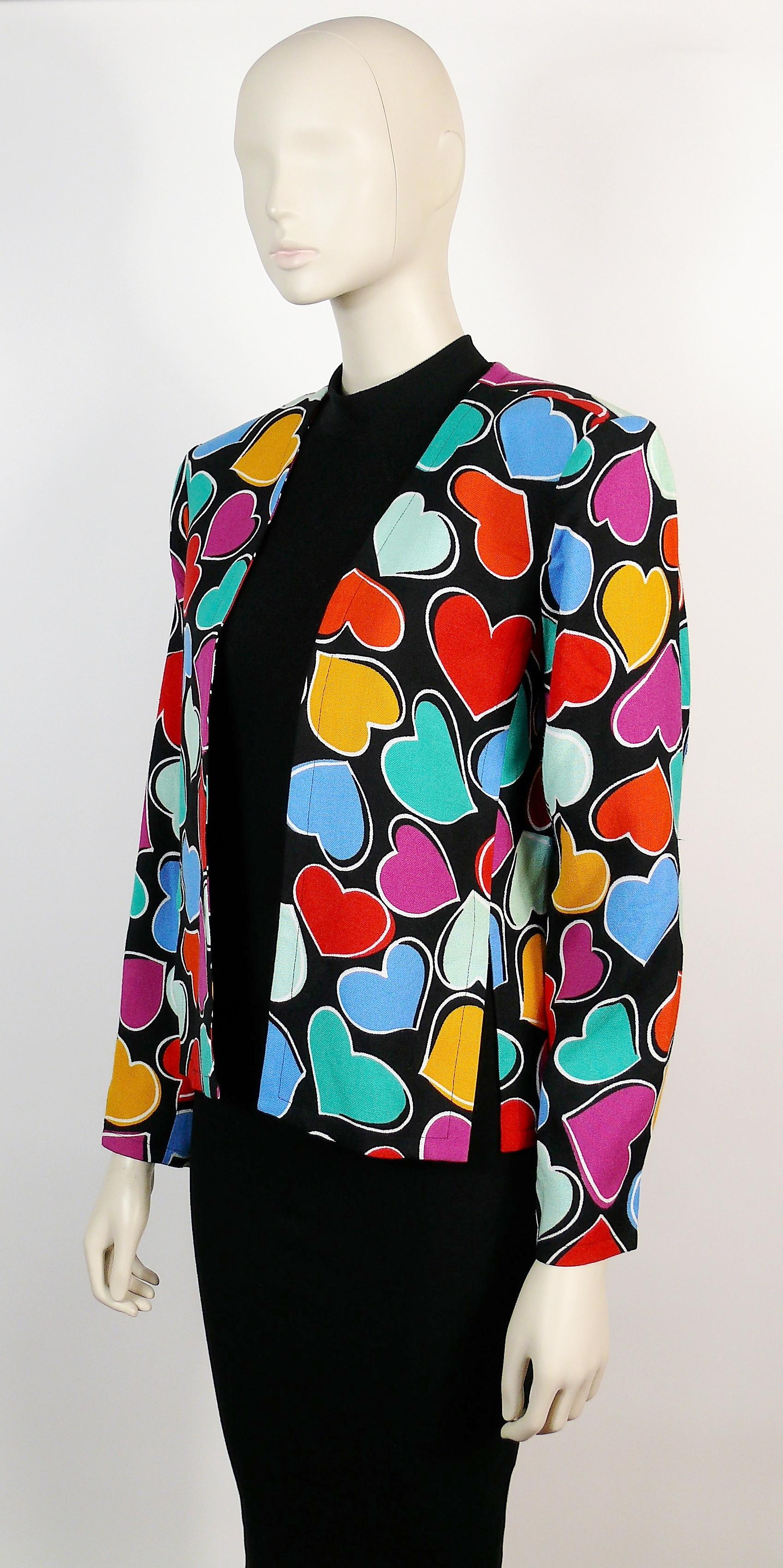 Yves Saint Laurent YSL Vintage Heart Print Open Jacket In Good Condition In Nice, FR
