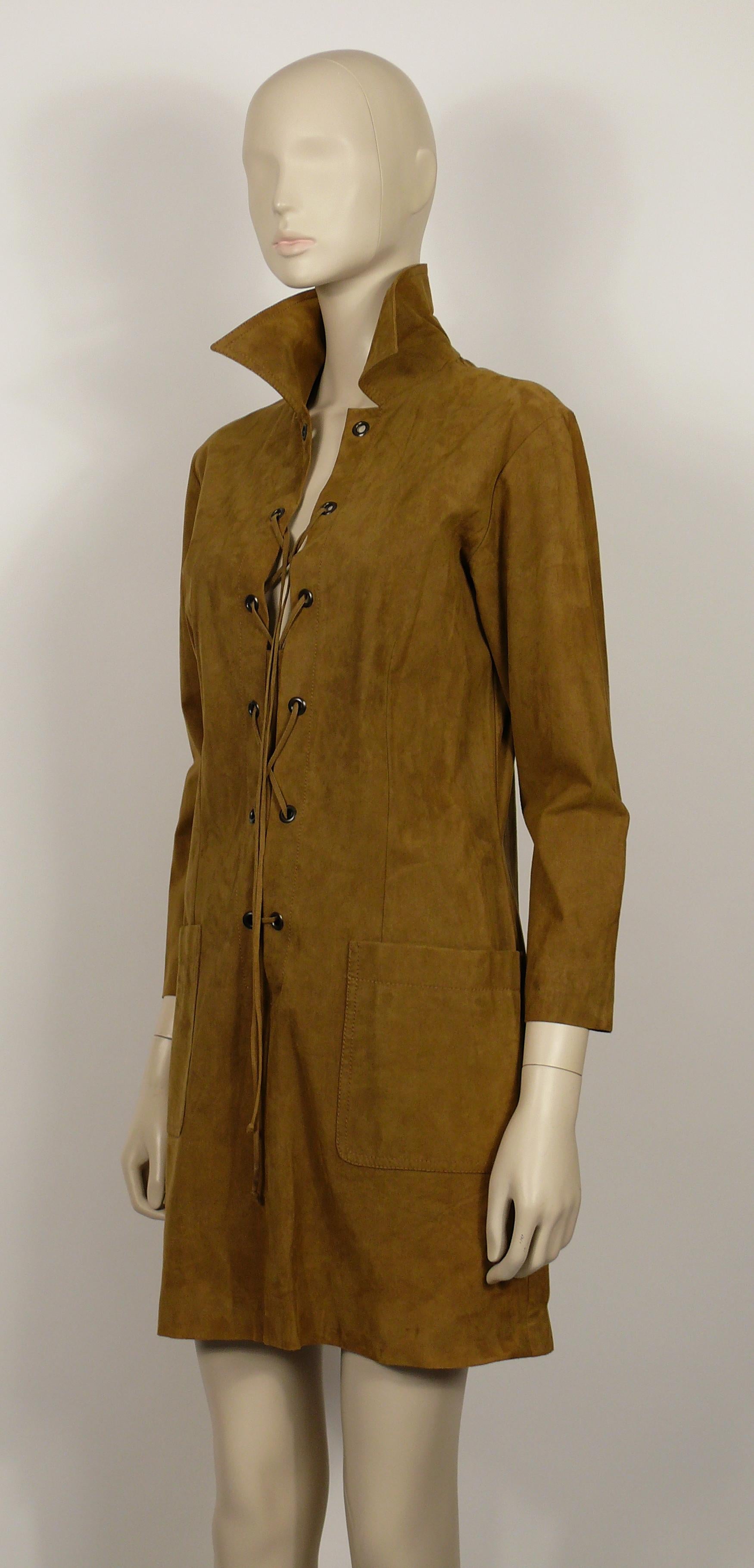 Yves Saint Laurent YSL Vintage Iconic Brown Safari Dress  For Sale 3