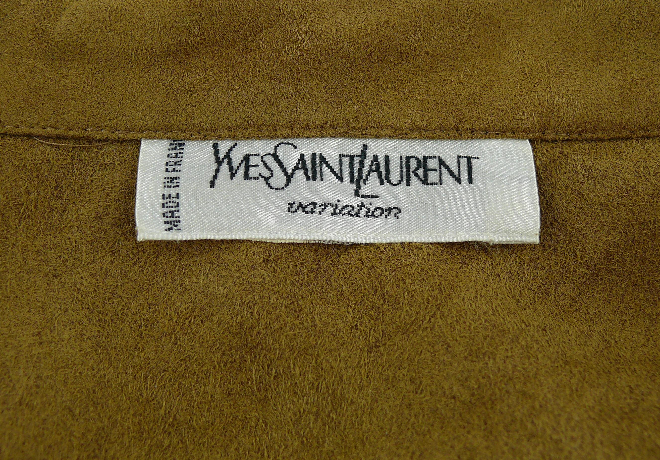 Yves Saint Laurent YSL Vintage Iconic Brown Safari Dress  For Sale 6