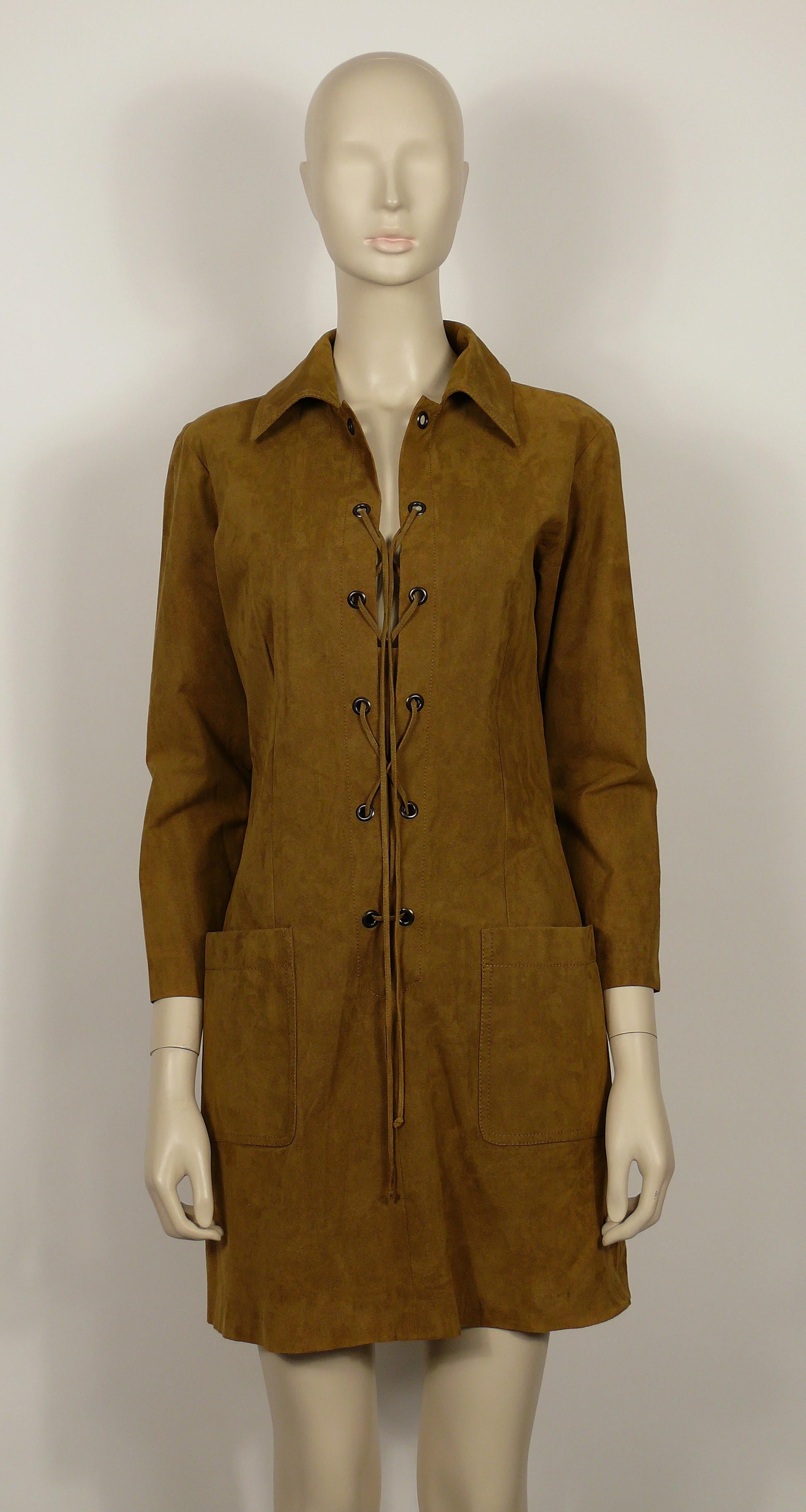 Yves Saint Laurent YSL Vintage Icone Brown Safari Dress  en vente 2