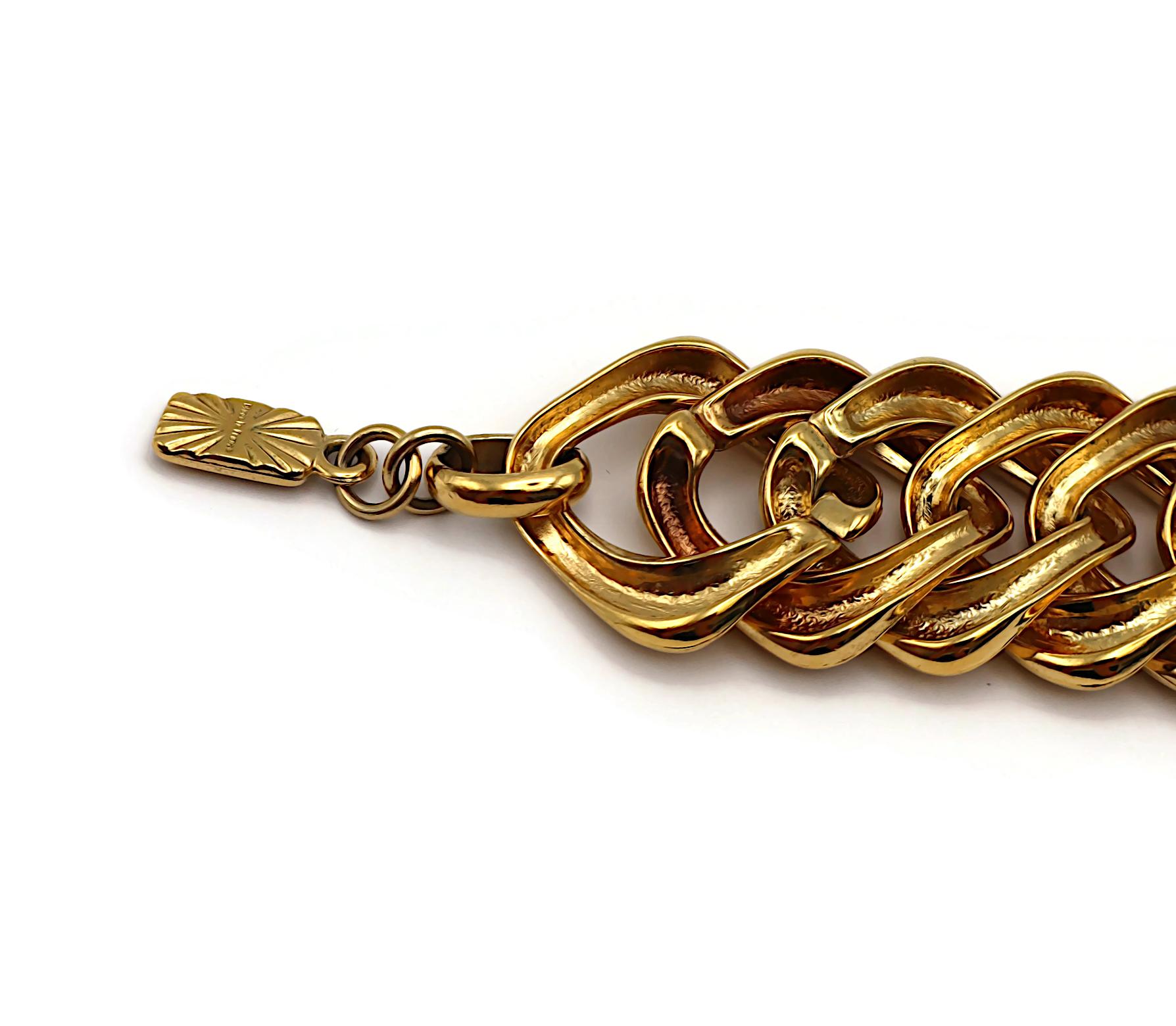 YVES SAINT LAURENT YSL Collar Icónico Vintage con Cadena en Tono Dorado en venta 7