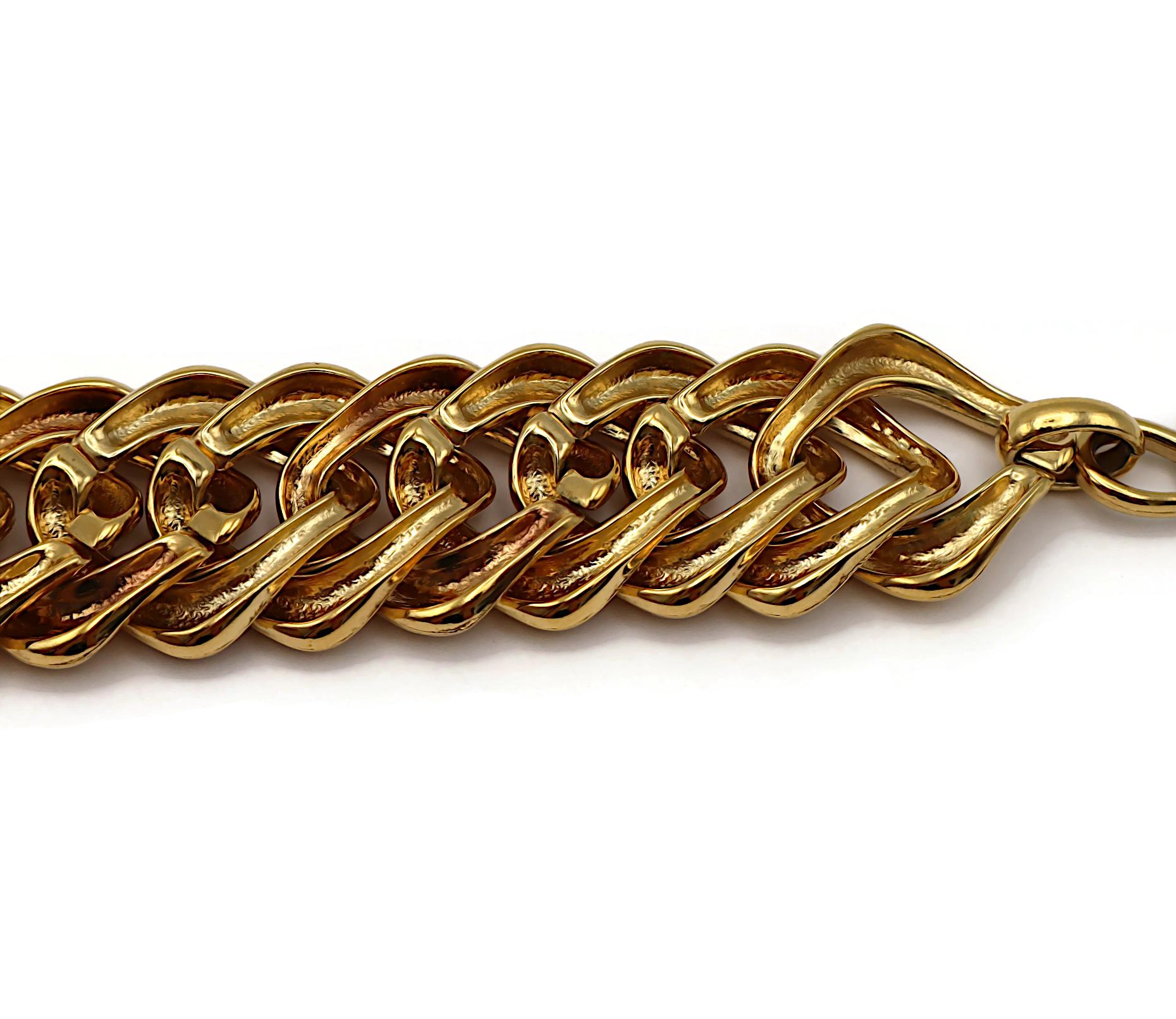 YVES SAINT LAURENT YSL Collar Icónico Vintage con Cadena en Tono Dorado en venta 11