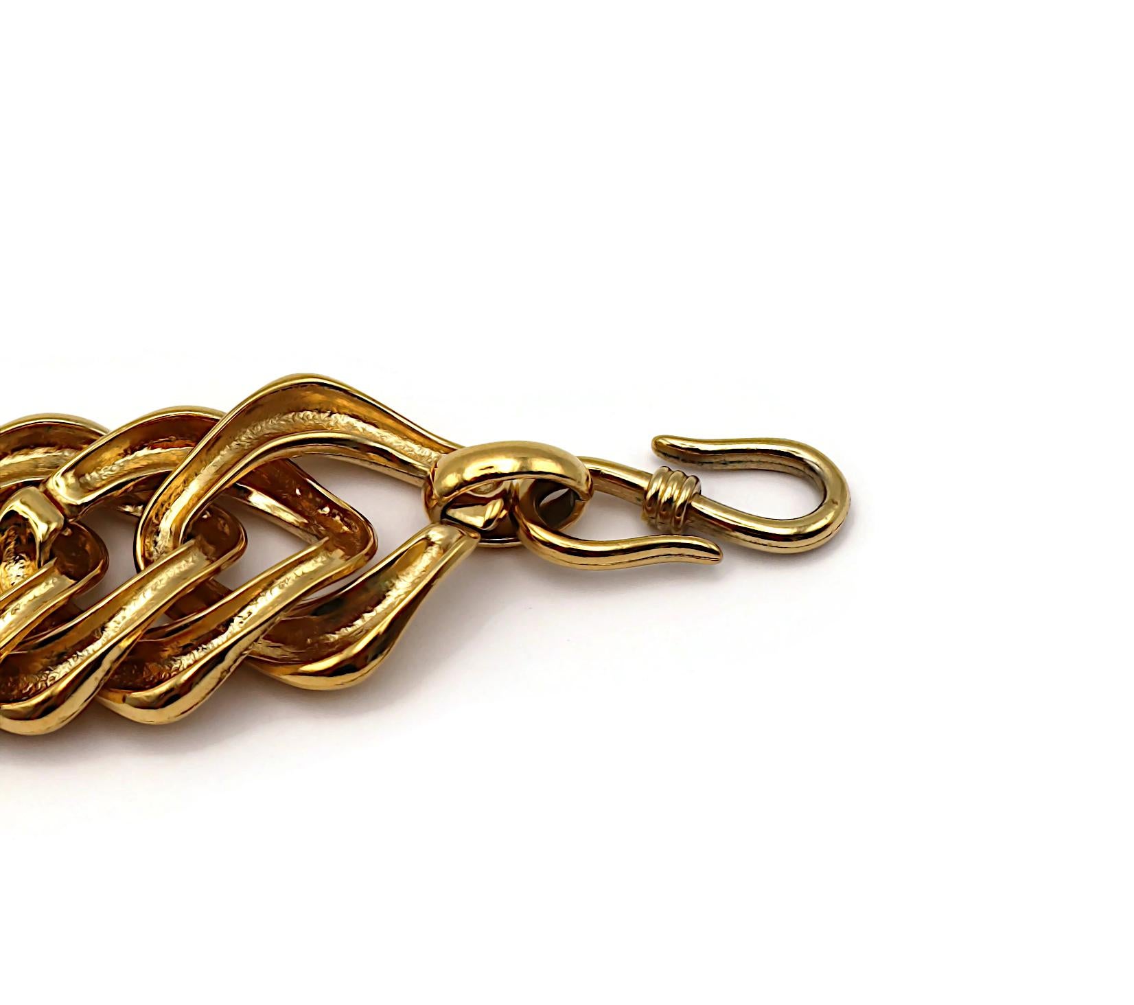 YVES SAINT LAURENT YSL Collar Icónico Vintage con Cadena en Tono Dorado en venta 12