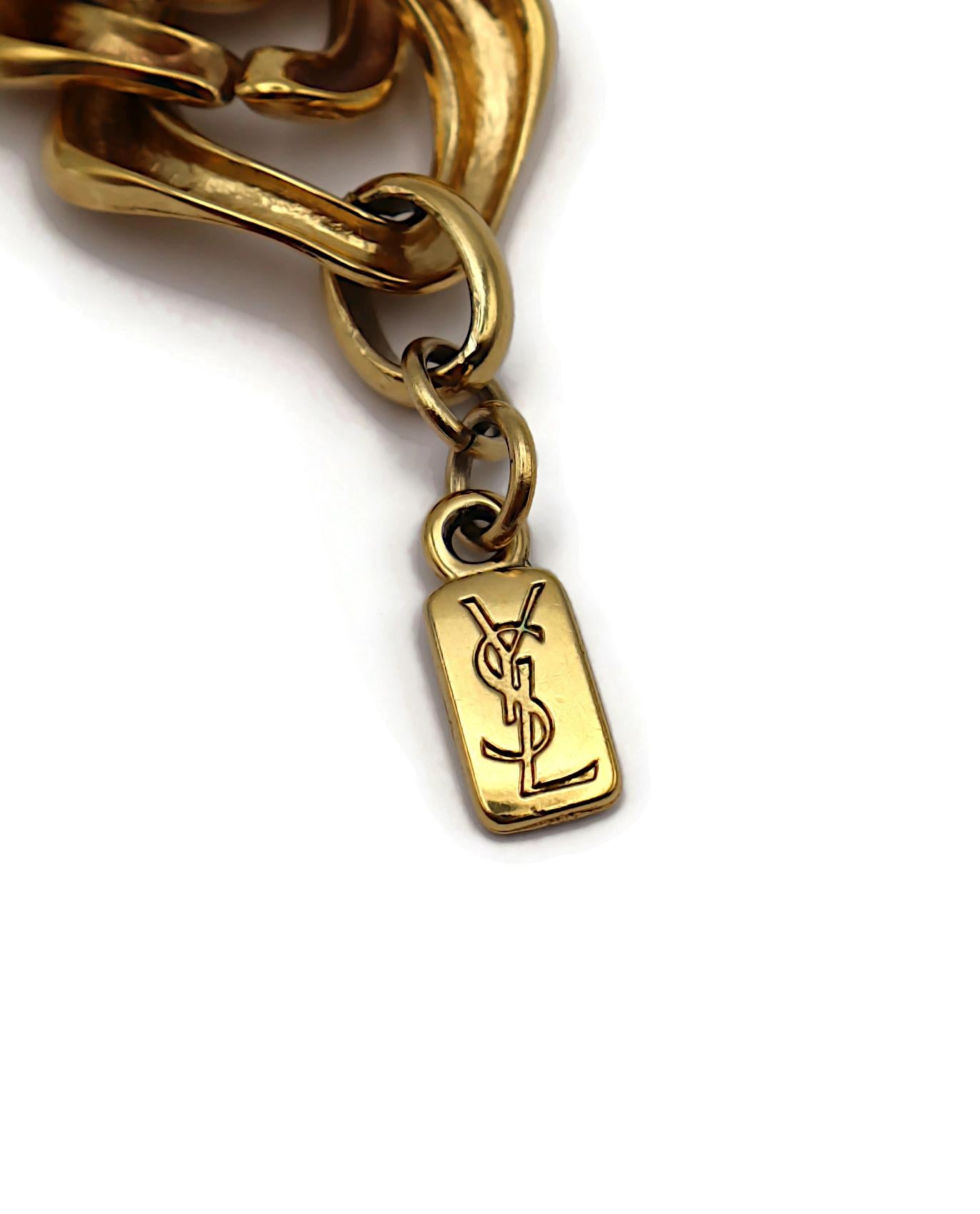 YVES SAINT LAURENT YSL Collar Icónico Vintage con Cadena en Tono Dorado en venta 13