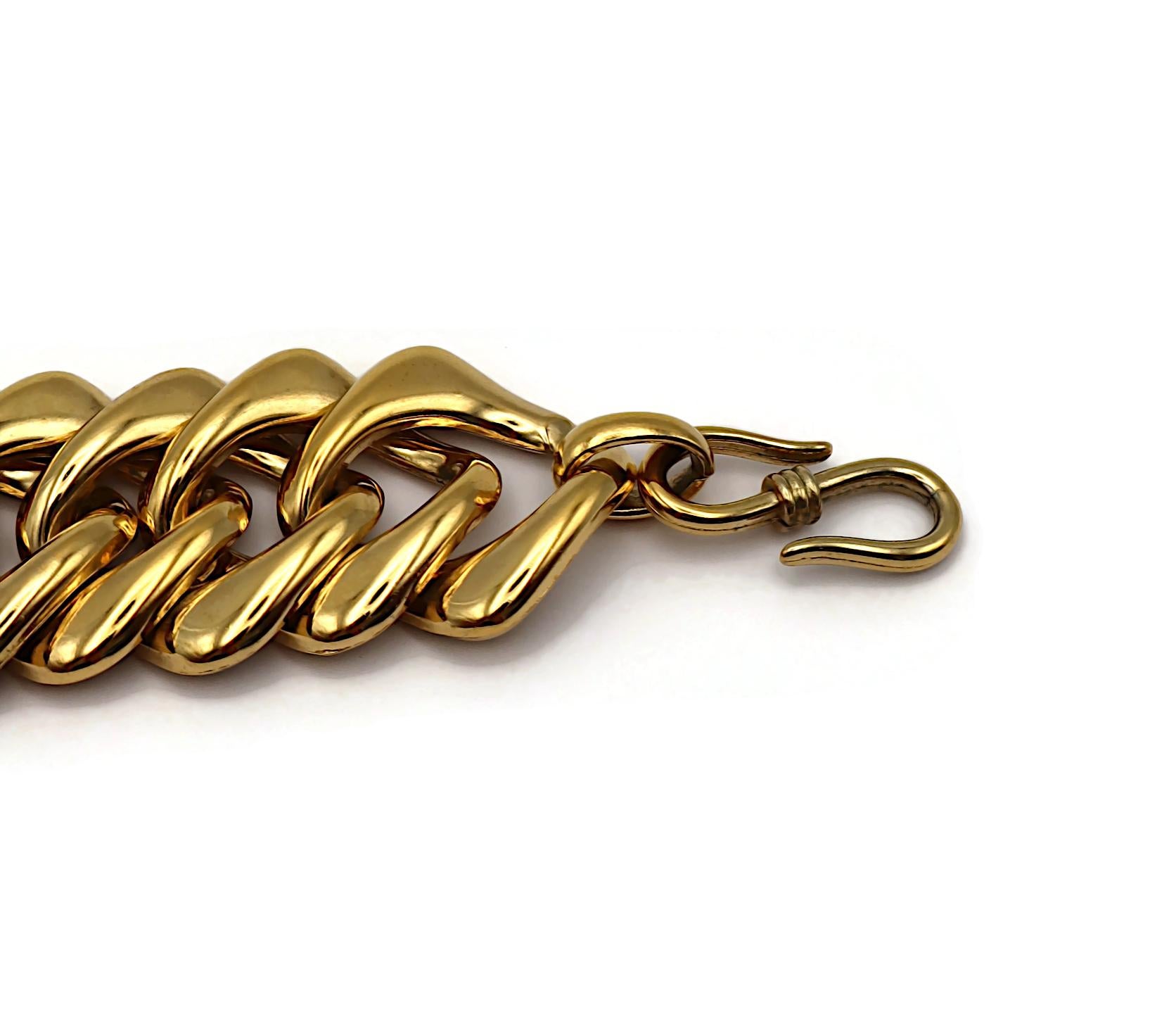 YVES SAINT LAURENT YSL Collar Icónico Vintage con Cadena en Tono Dorado en venta 5