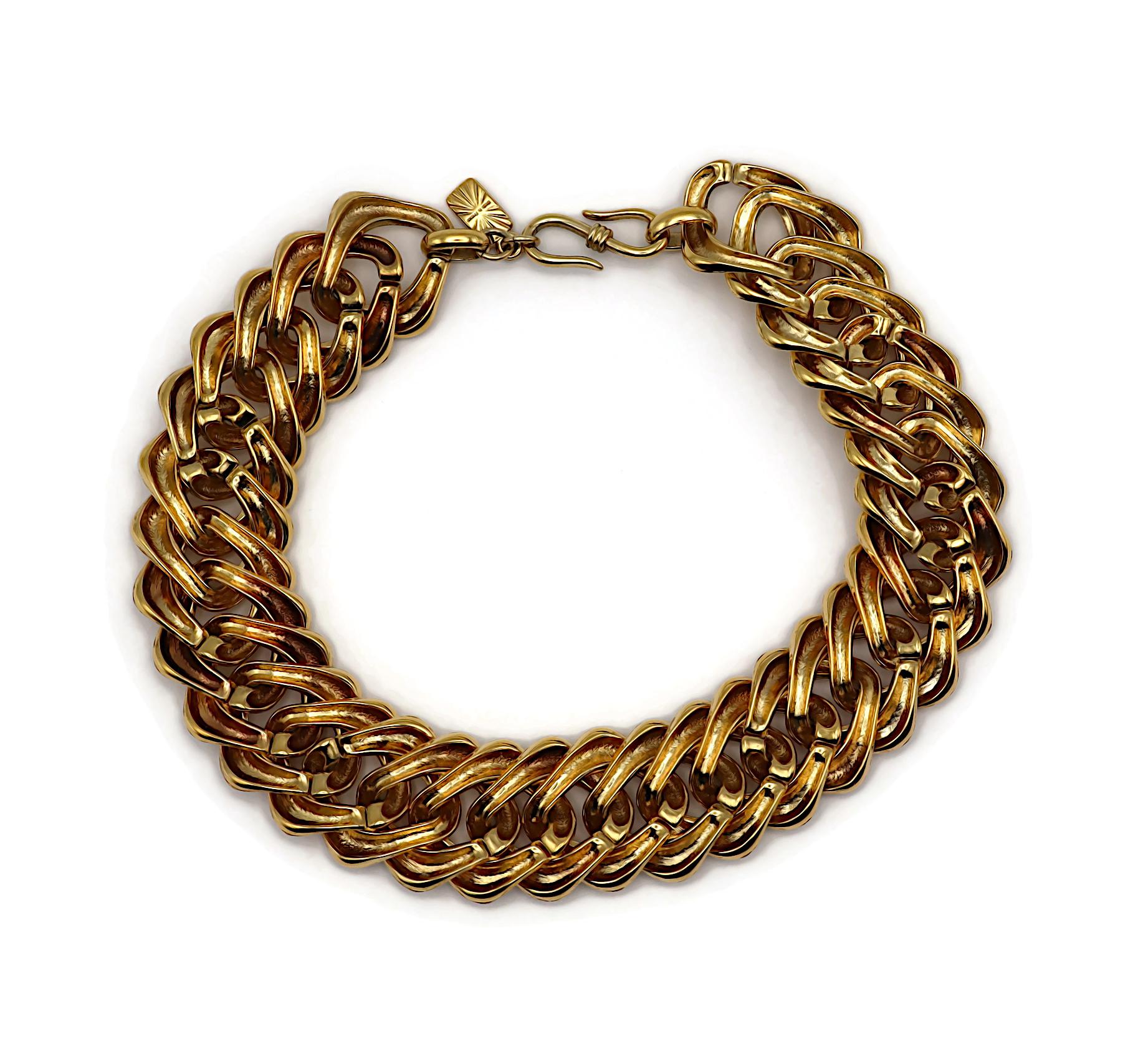 YVES SAINT LAURENT YSL Collar Icónico Vintage con Cadena en Tono Dorado en venta 6