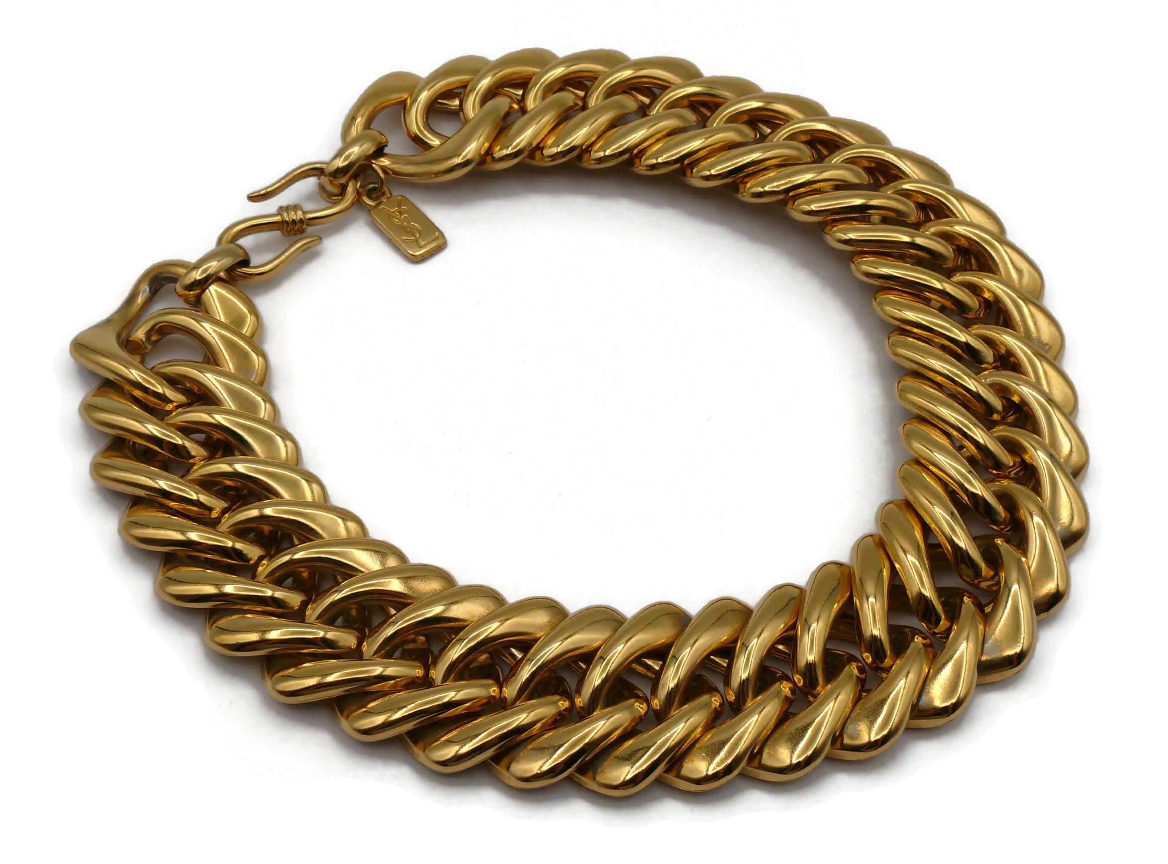 saint laurent curb chain necklace