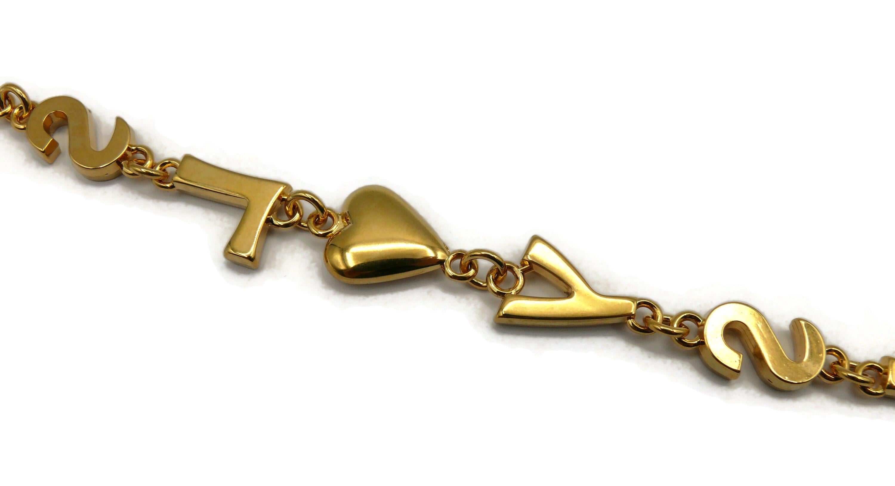 YVES SAINT LAURENT YSL Vintage Iconic Initials Heart Star Bracelet 5