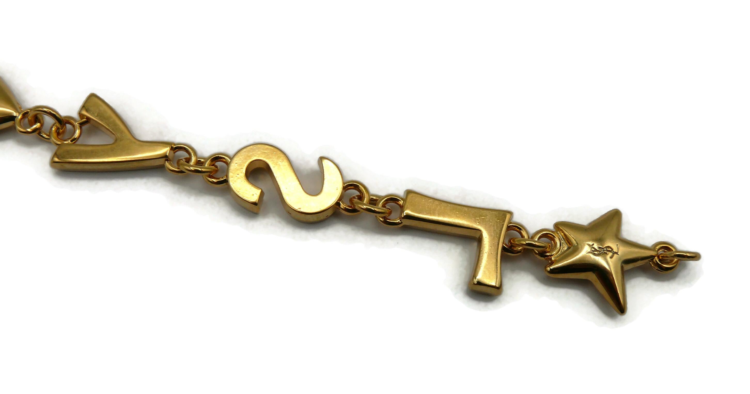 YVES SAINT LAURENT YSL Vintage Iconic Initials Heart Star Bracelet 6