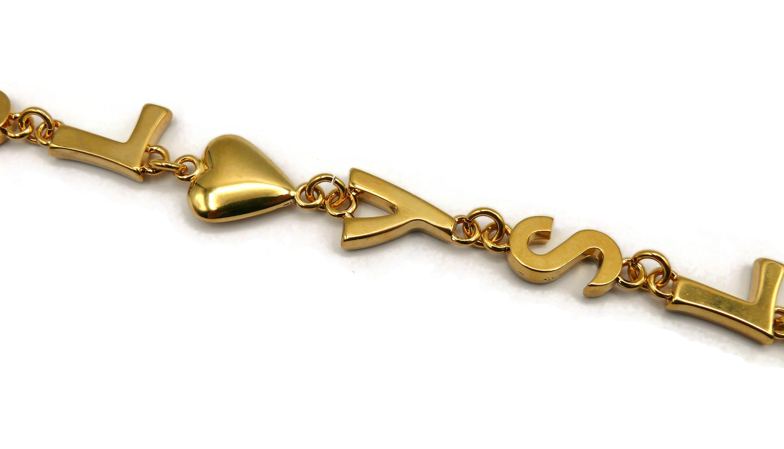 YVES SAINT LAURENT YSL Vintage Iconic Initials Heart Star Bracelet In Good Condition In Nice, FR