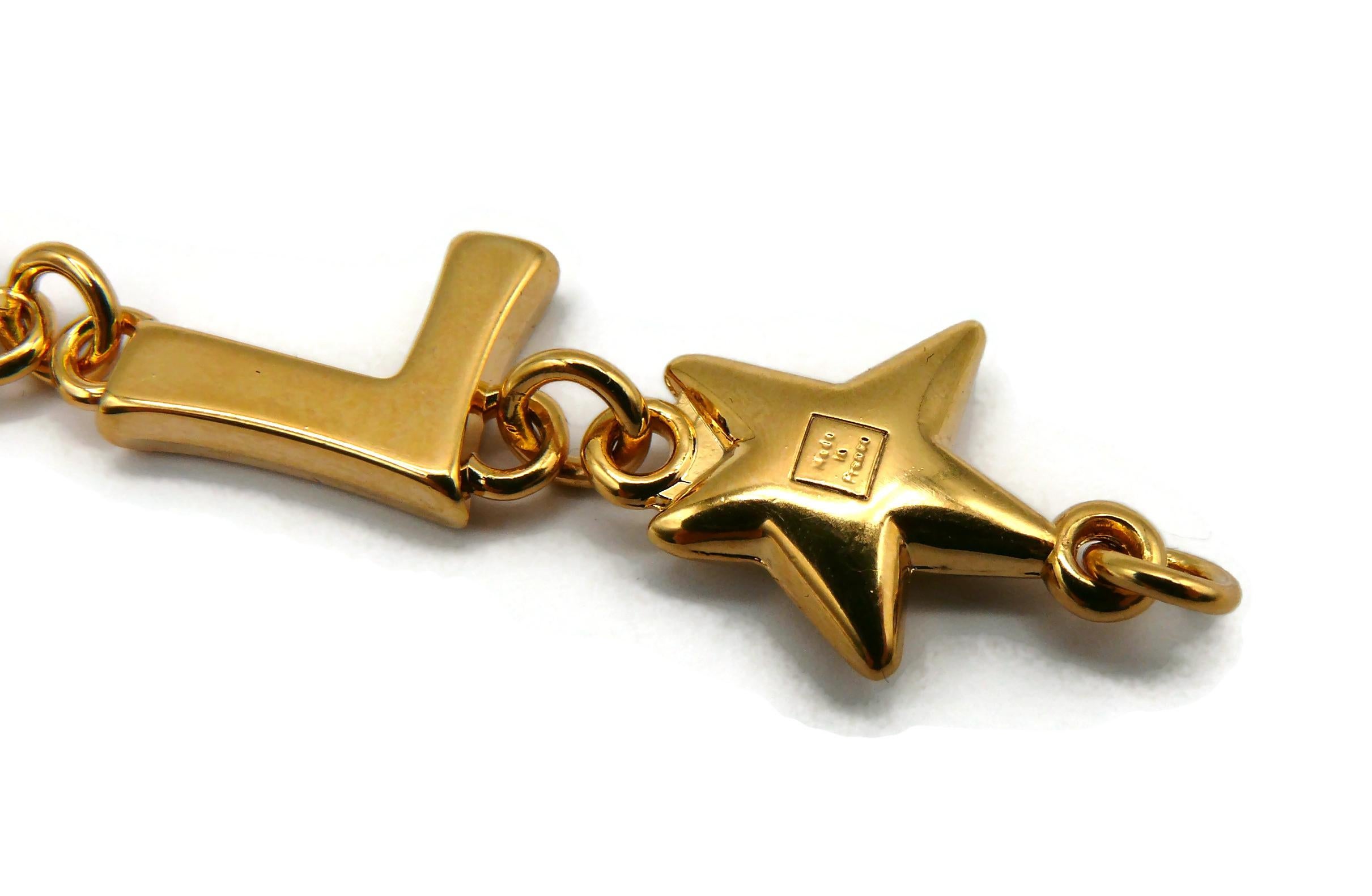 YVES SAINT LAURENT YSL Vintage Iconic Initials Heart Star Bracelet 1