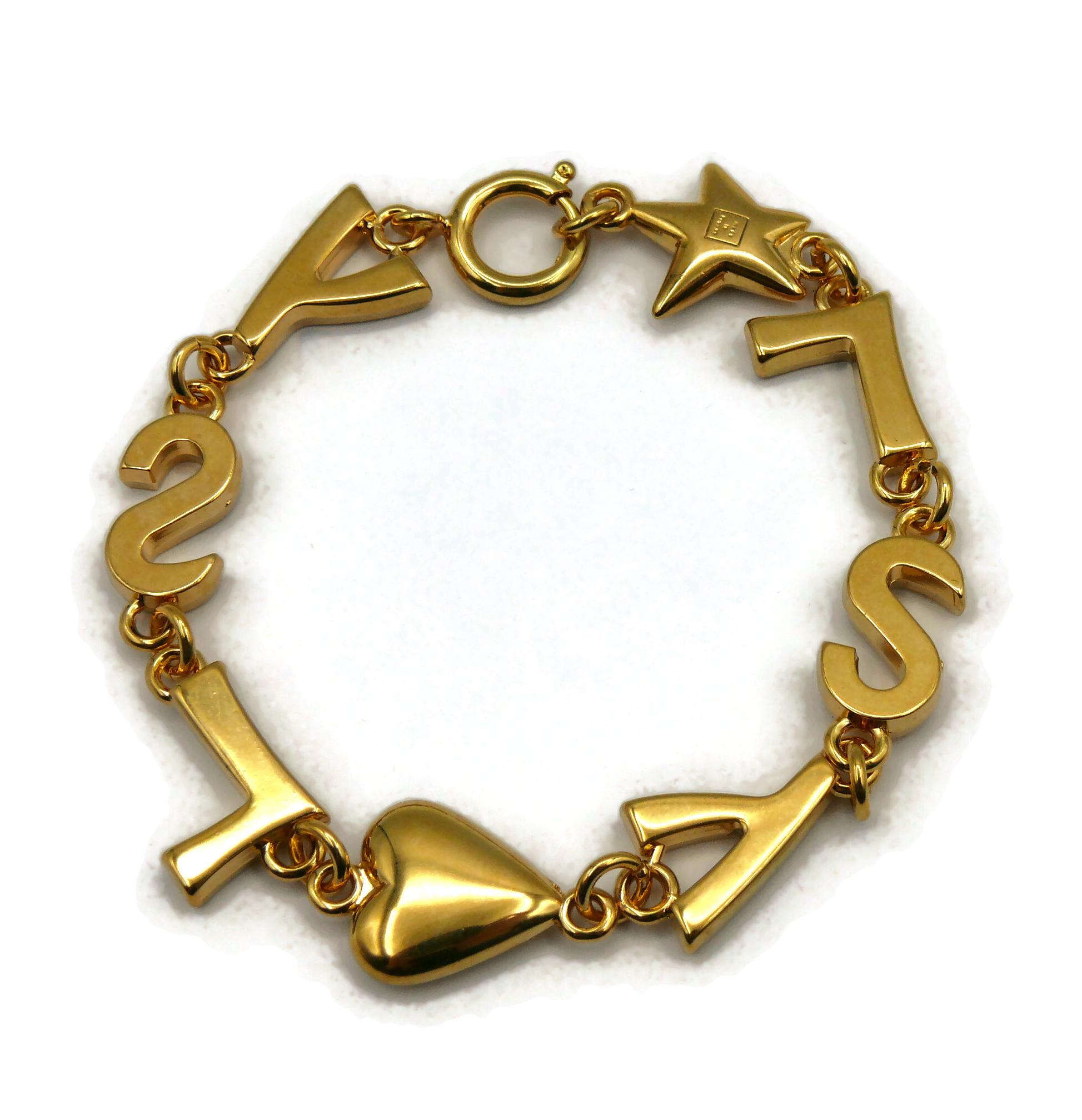 YVES SAINT LAURENT YSL Vintage Iconic Initials Heart Star Bracelet 2