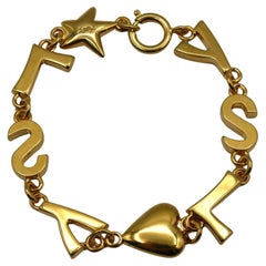 YVES SAINT LAURENT YSL Vintage Iconic Initials Heart Star Bracelet