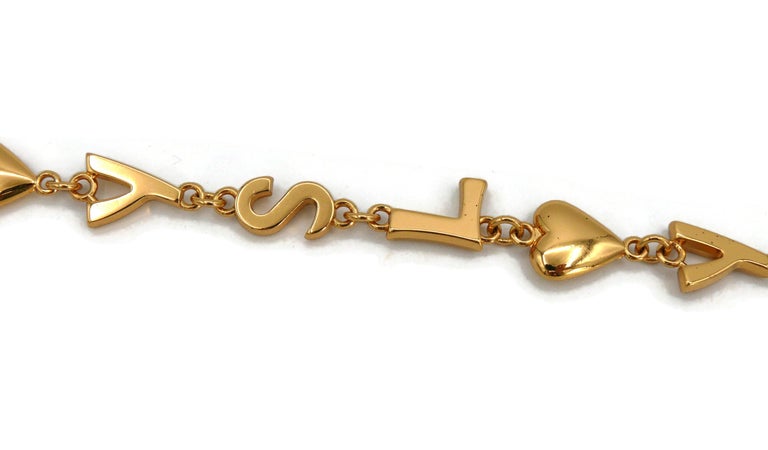 YVES SAINT LAURENT YSL Vintage Iconic Initials Hearts Stars Necklace ...