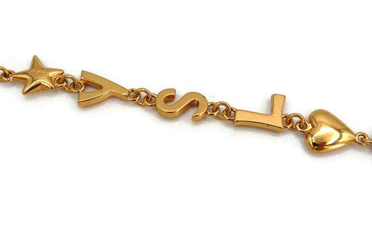 YVES SAINT LAURENT YSL Vintage Iconic Initials Hearts Stars Necklace ...