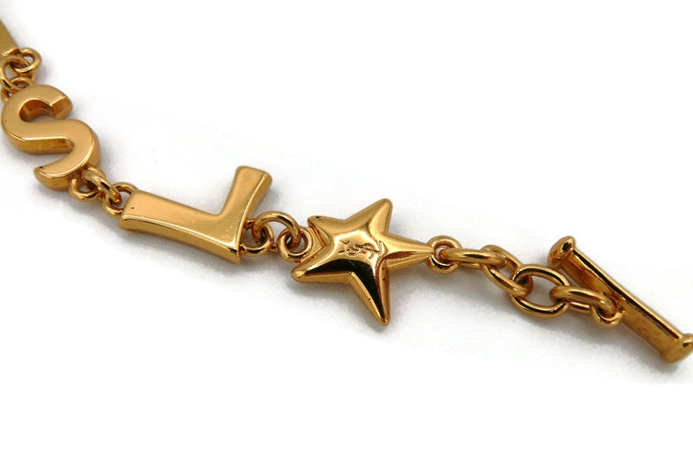 YVES SAINT LAURENT YSL Vintage Iconic Initials Hearts Stars Necklace ...