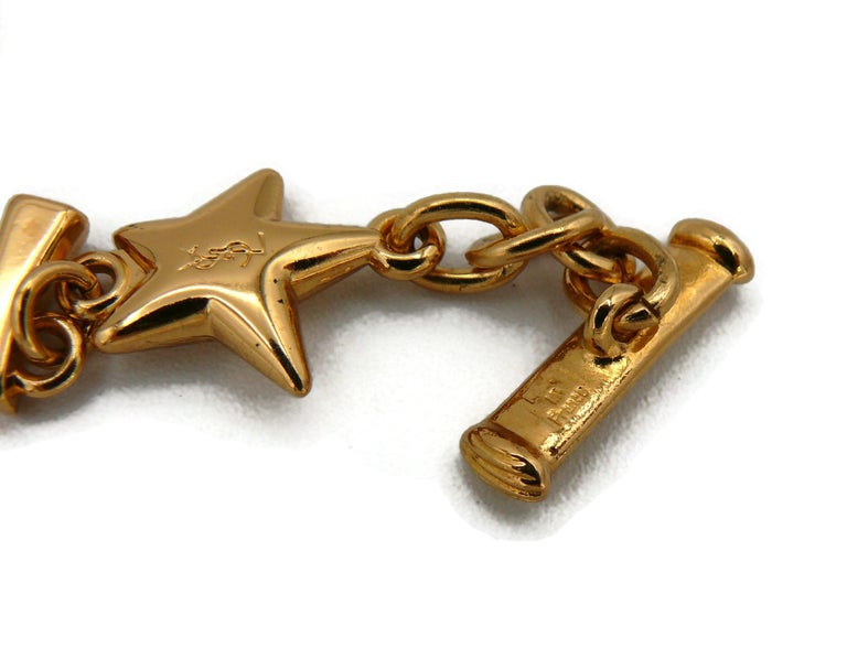 YVES SAINT LAURENT YSL Vintage Iconic Initials Hearts Stars Necklace ...
