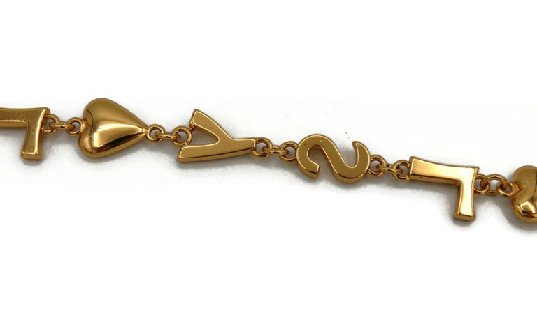 YVES SAINT LAURENT YSL Vintage Iconic Initials Hearts Stars Necklace ...