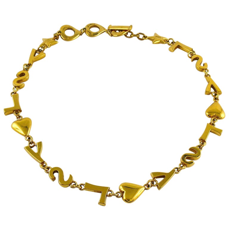 Yves Saint Laurent YSL Vintage Iconic Initials Hearts Stars Necklace at ...