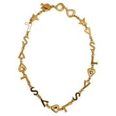 YVES SAINT LAURENT YSL Vintage Iconic Initials Hearts Stars Necklace
