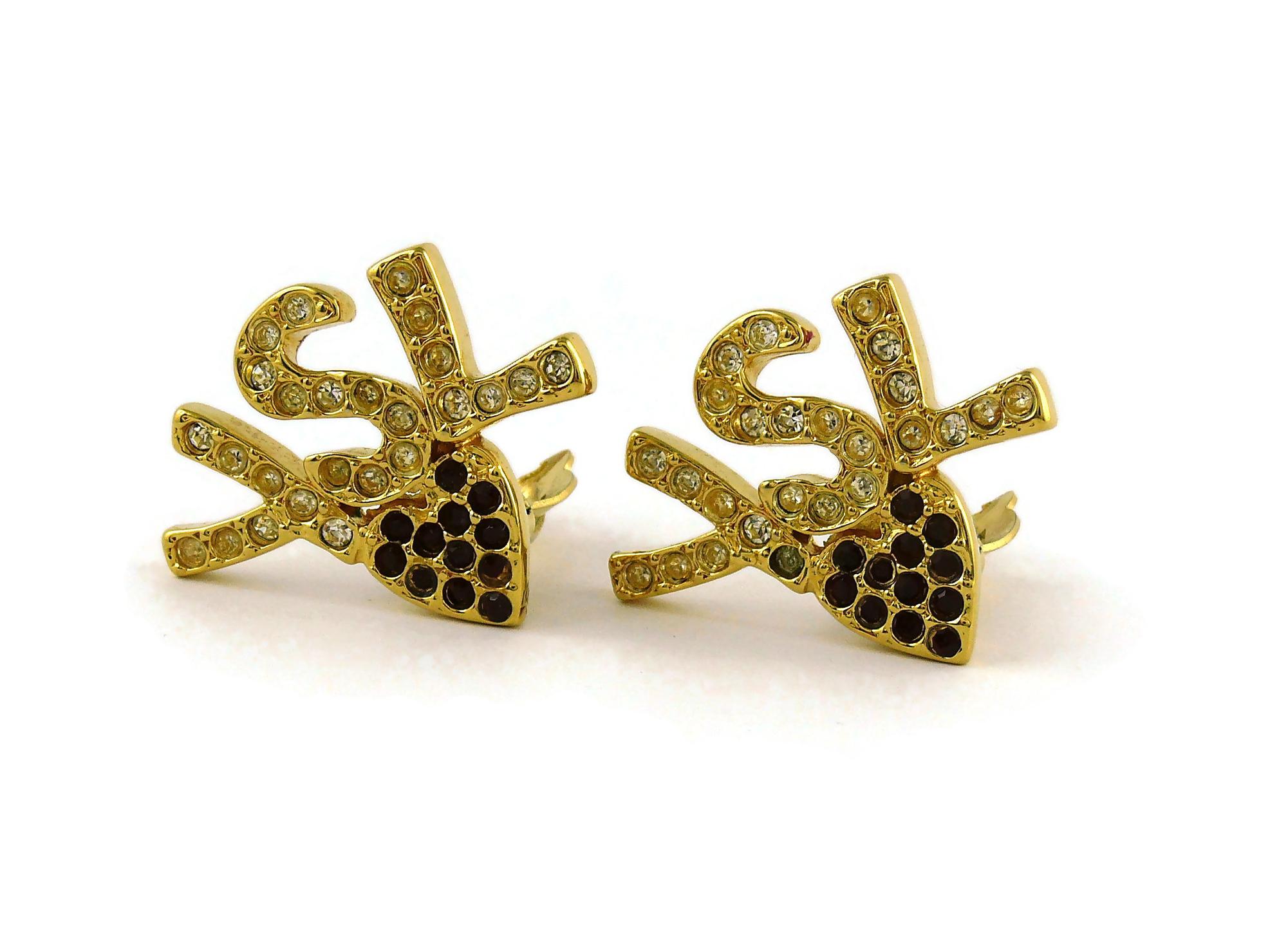 ysl logo earrings