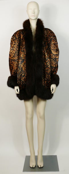 Yves Saint Laurent YSL Vintage Iconic Leopard Print Coat