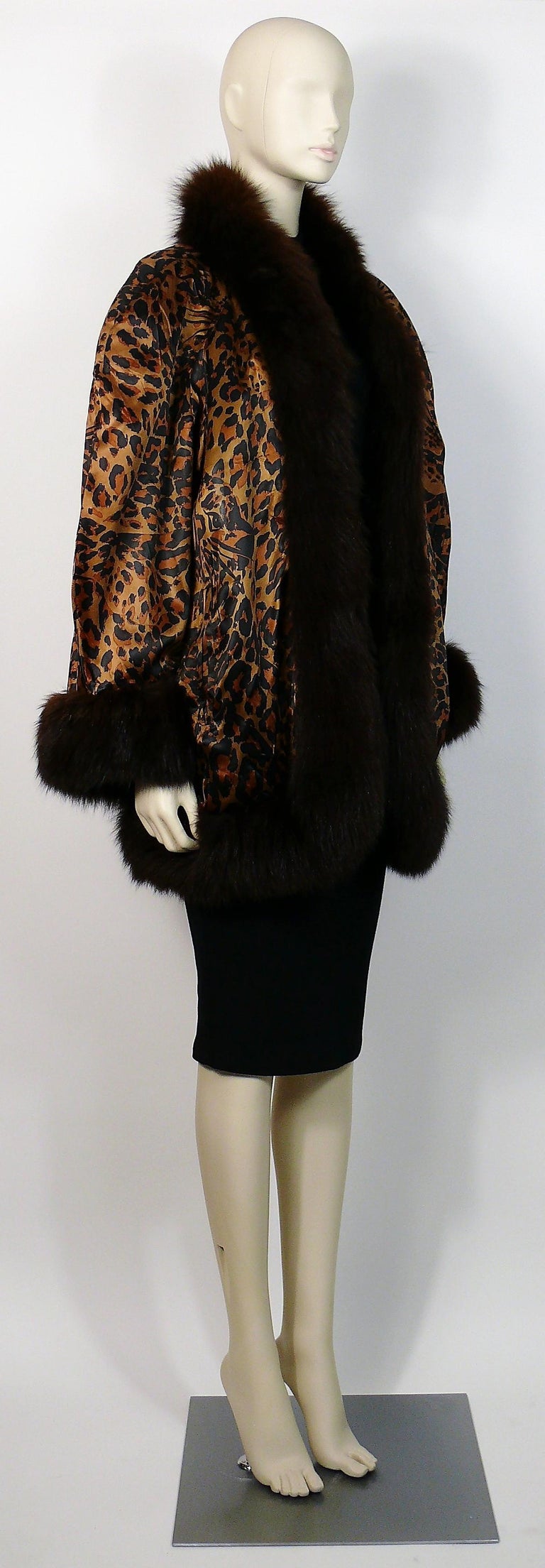 Saint laurent leopard coat shop