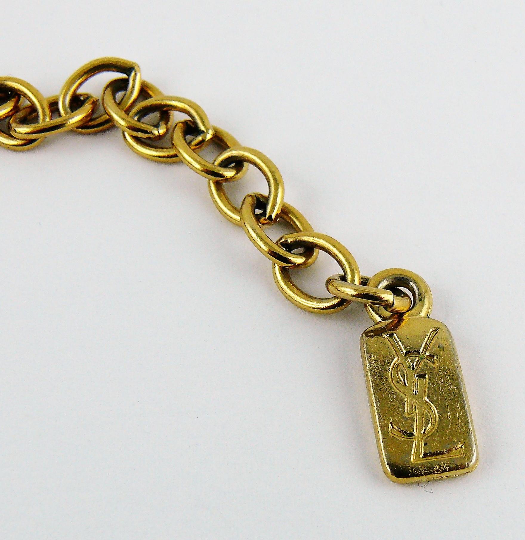Yves Saint Laurent YSL Vintage Iconic Leopard Pyramid Necklace For Sale 5