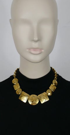 YVES SAINT LAURENT YSL Vintage Initial Logo Geometric Necklace