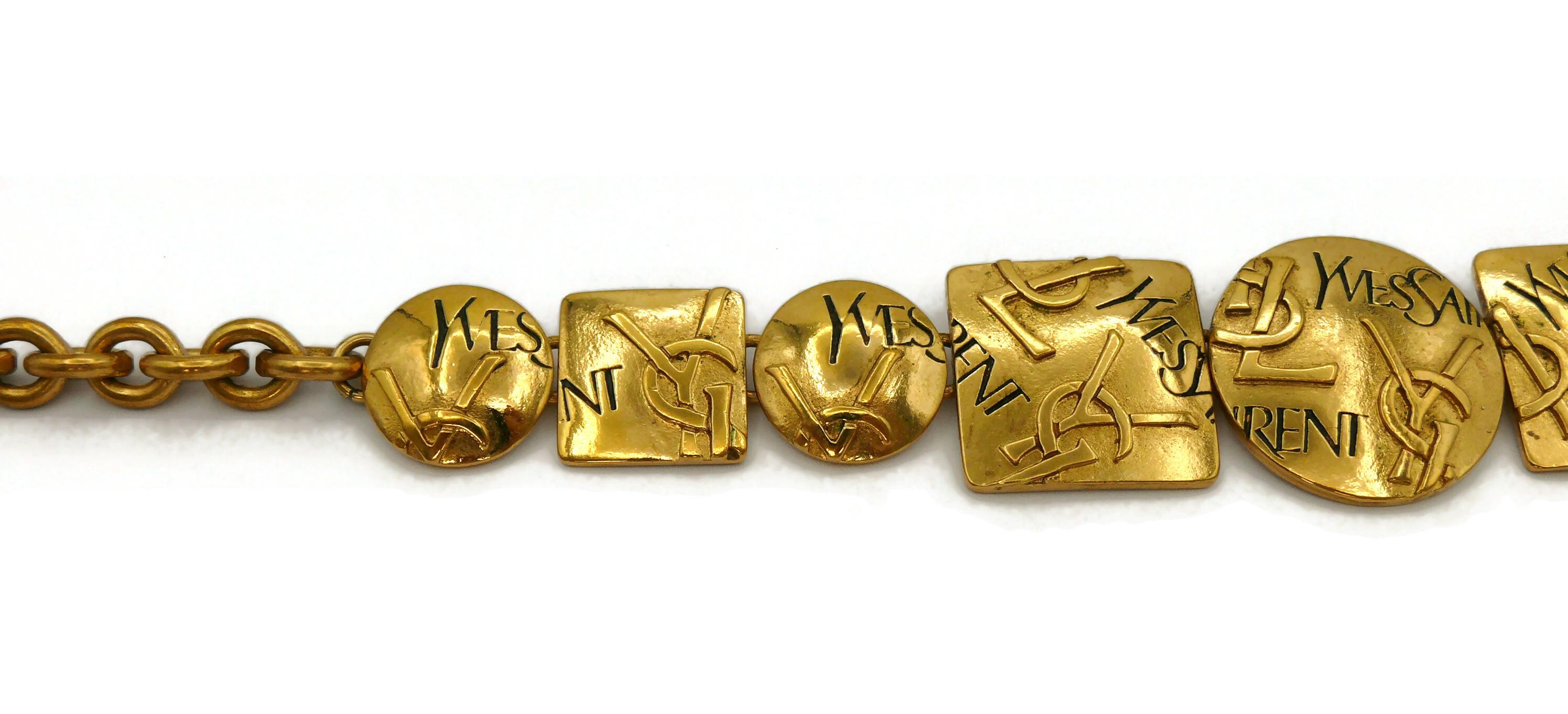 Yves Saint Laurent YSL Collana Geometrica con Logo Iniziale Vintage in vendita 2