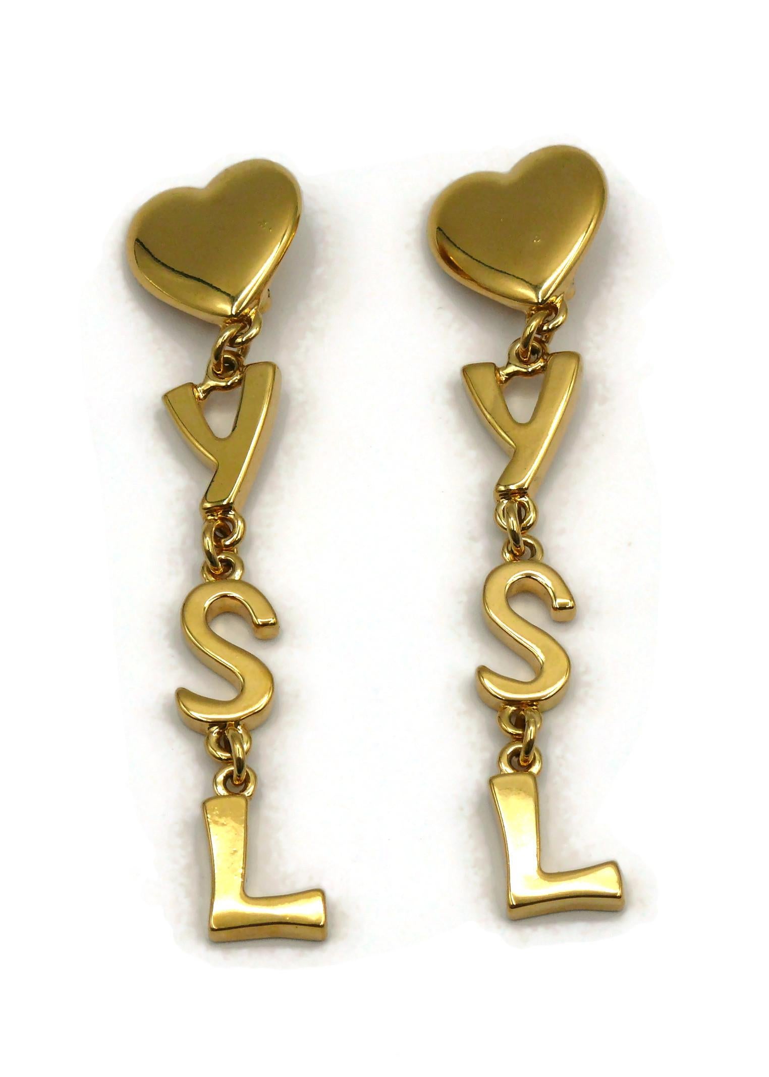 De las mujeres Pendientes colgantes YVES SAINT LAURENT YSL Vintage Initials en venta