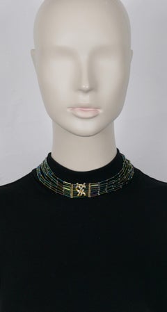 YVES SAINT LAURENT YSL Vintage schillernde Choker-Halskette
