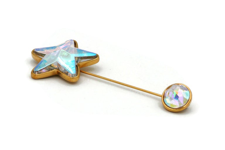 YVES SAINT LAURENT YSL Vintage Iridescent Star Lapel Pin at 1stDibs