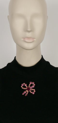 Yves Saint Laurent YSL Vintage Jeweled Bow Brooch