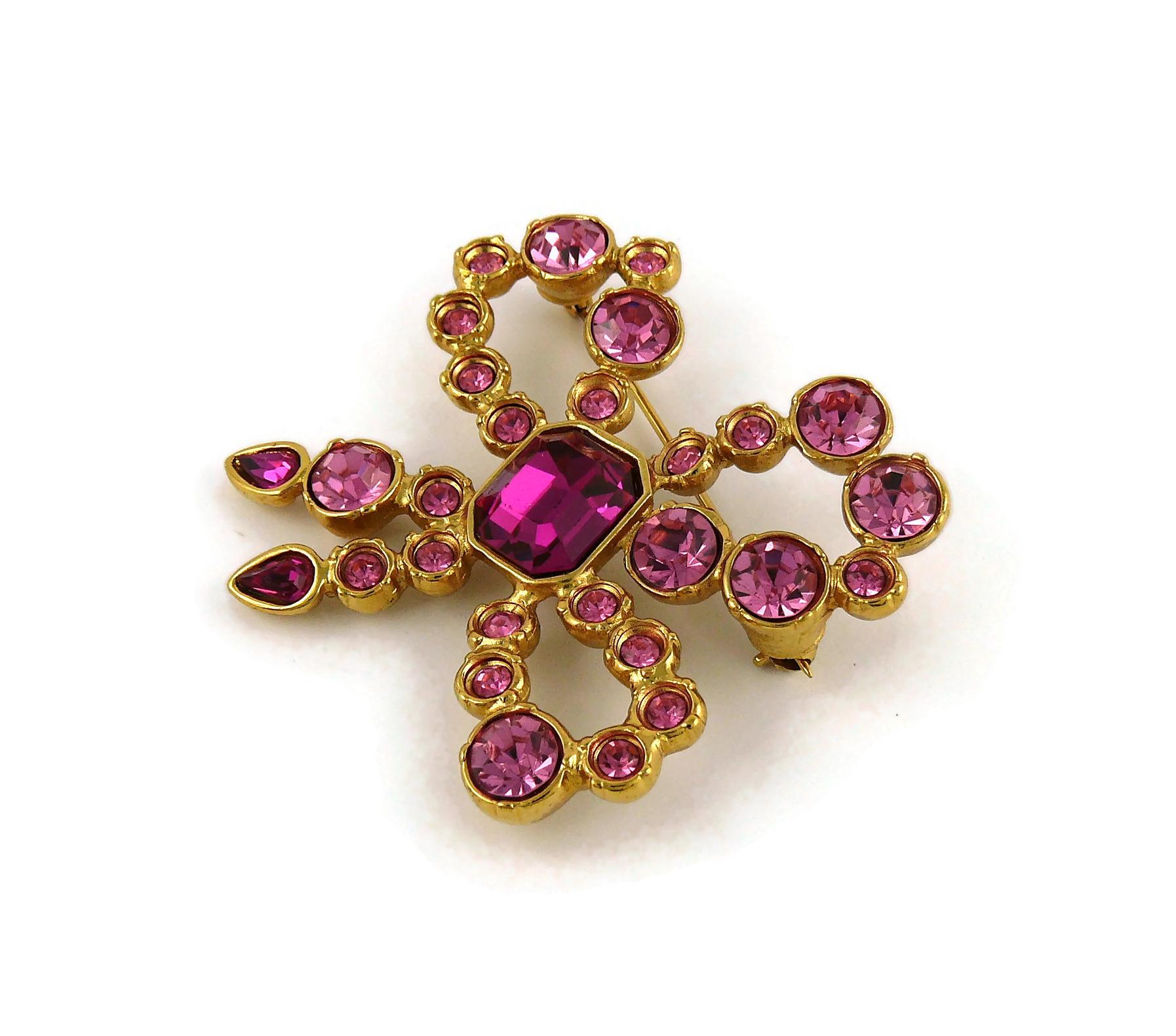 Women's Yves Saint Laurent YSL Vintage Jeweled Bow Brooch For Sale