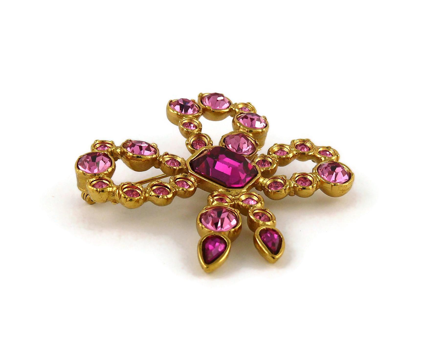 Yves Saint Laurent YSL Vintage Jeweled Bow Brooch For Sale 1