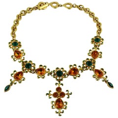 Yves Saint Laurent YSL Vintage Jewelled and Enameled Necklace