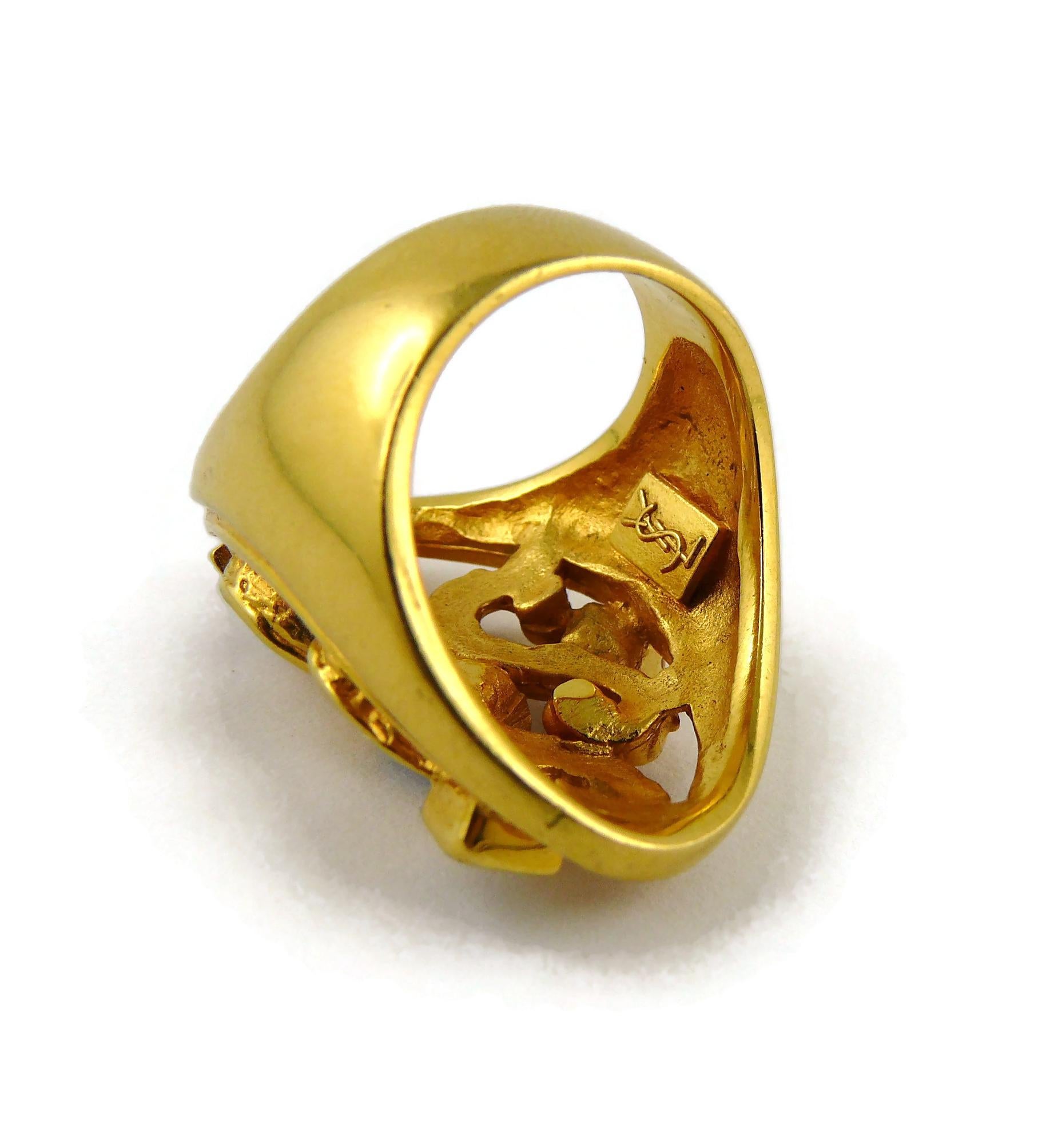 Yves Saint Laurent YSL Vintage Jewelled Arabesques Ring 1