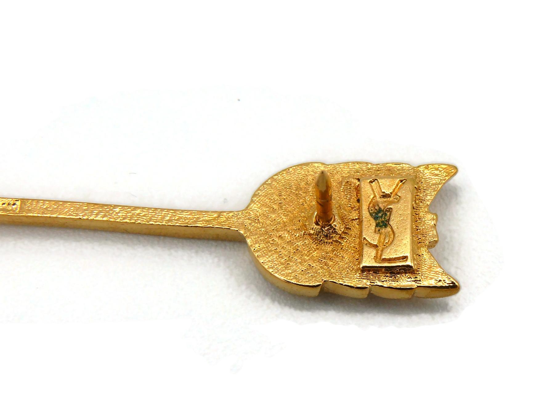 Women's or Men's Yves Saint Laurent YSL Vintage Jewelled Arrow Pin's Brooch For Sale