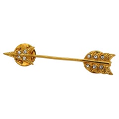 Yves Saint Laurent Broche vintage YSL en forme de flèche ornée de bijoux