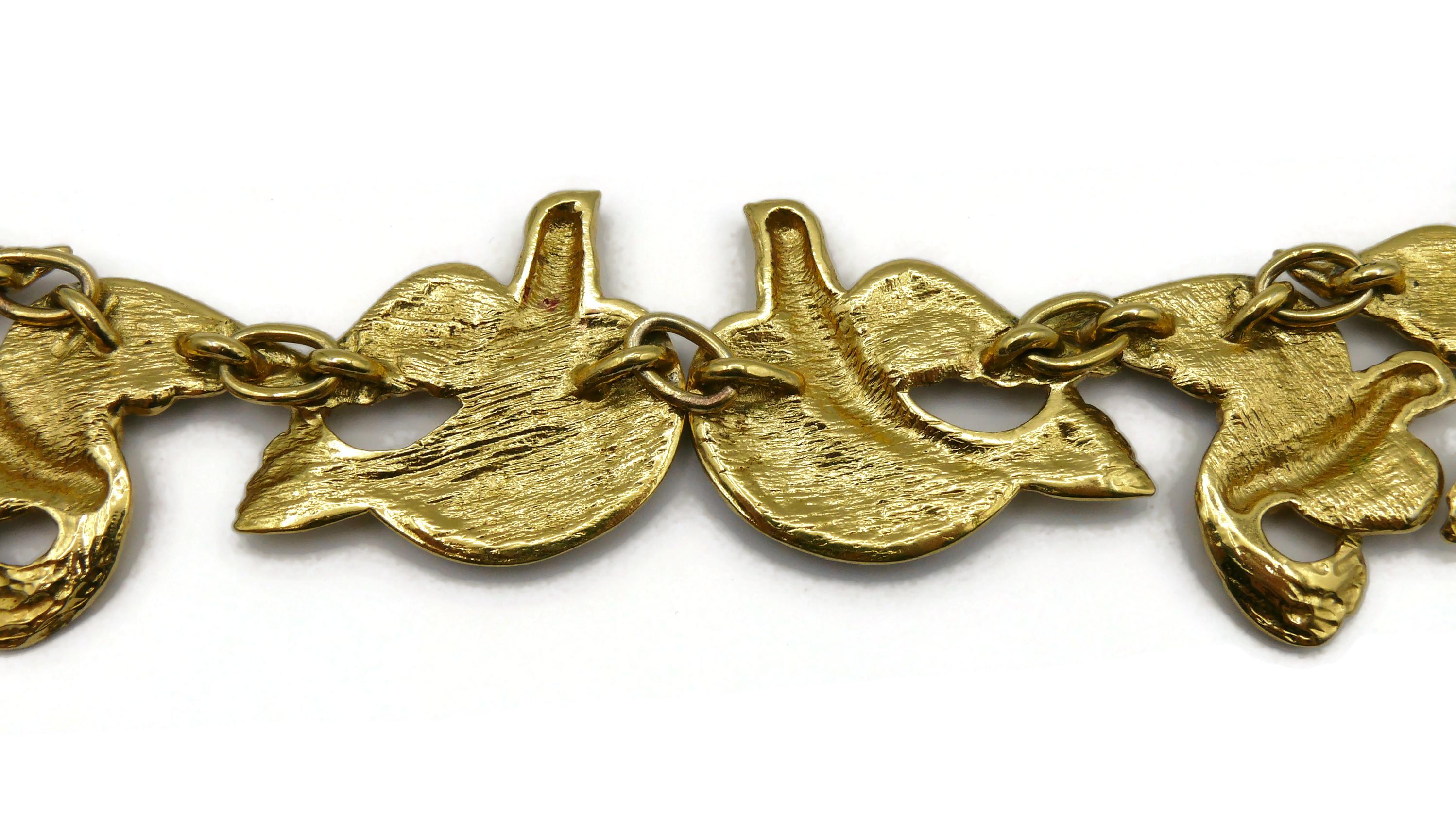 YVES SAINT LAURENT YSL Vintage Jewelled Bird Necklace For Sale 8