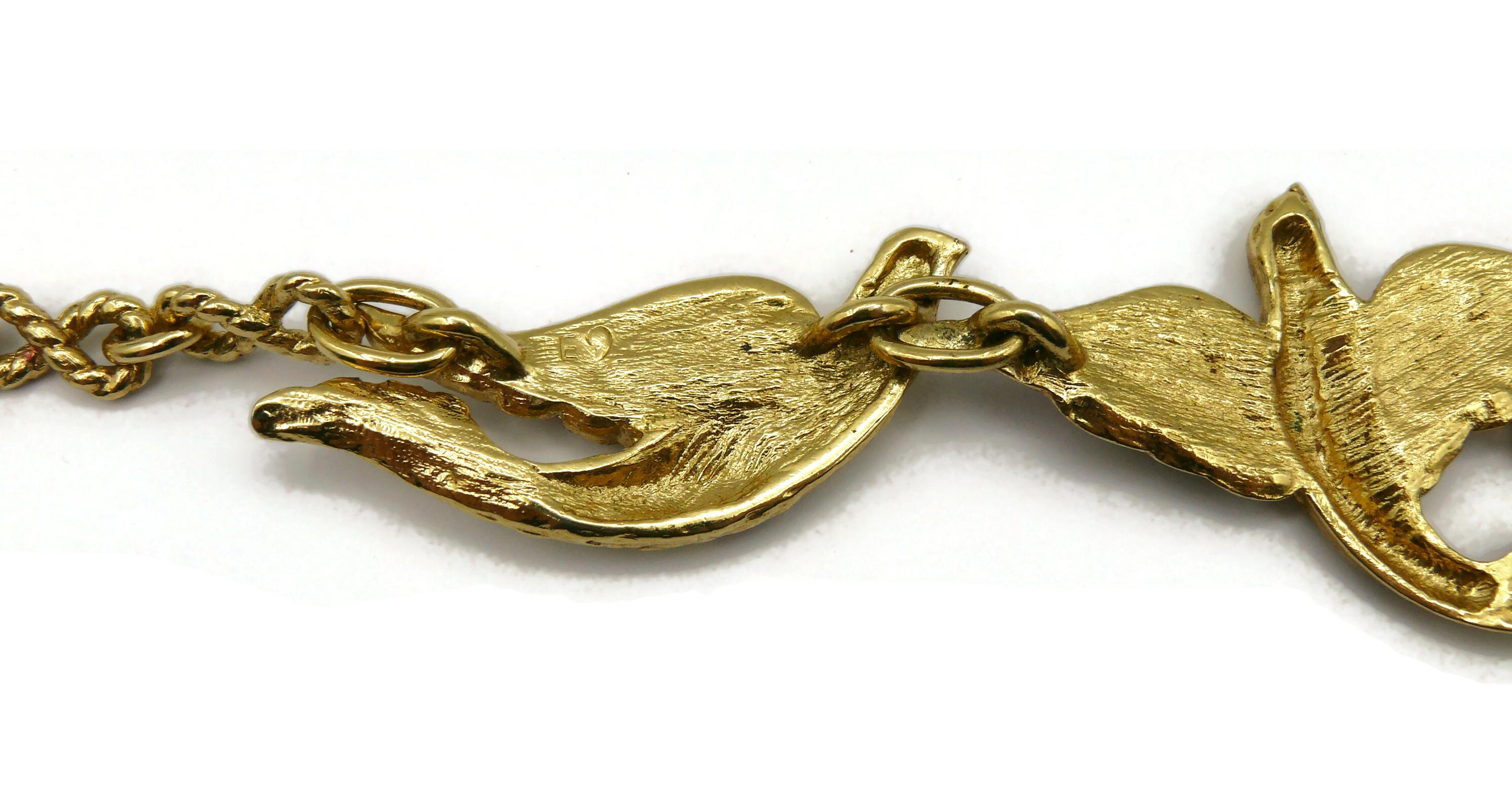 YVES SAINT LAURENT YSL Vintage Jewelled Bird Necklace 9