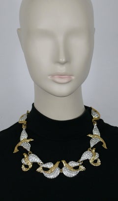 YVES SAINT LAURENT YSL Vintage Jewelled Bird Necklace