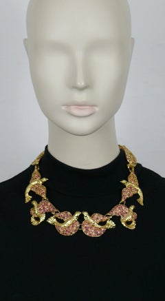 YVES SAINT LAURENT YSL Vintage Jewelled Bird Necklace