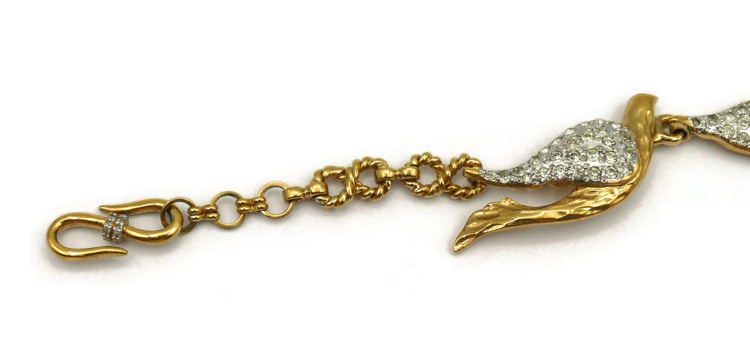 YVES SAINT LAURENT YSL Vintage Jewelled Bird Necklace For Sale 1