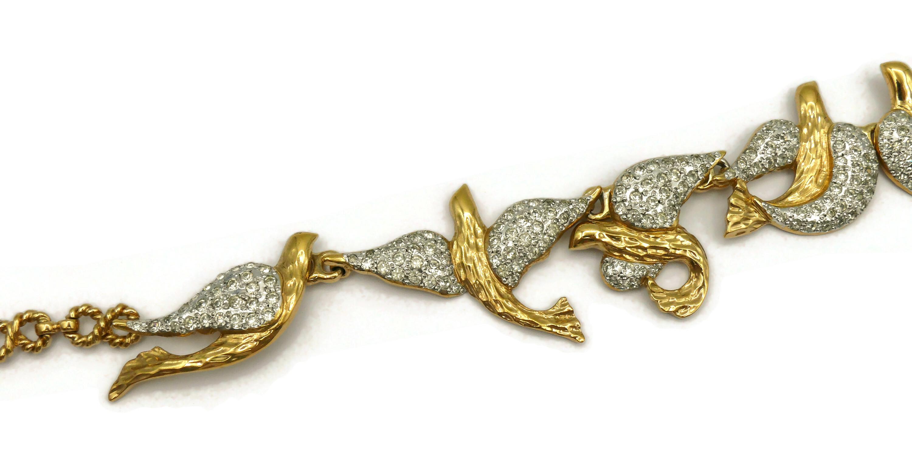 YVES SAINT LAURENT YSL Vintage Jewelled Bird Necklace For Sale 2