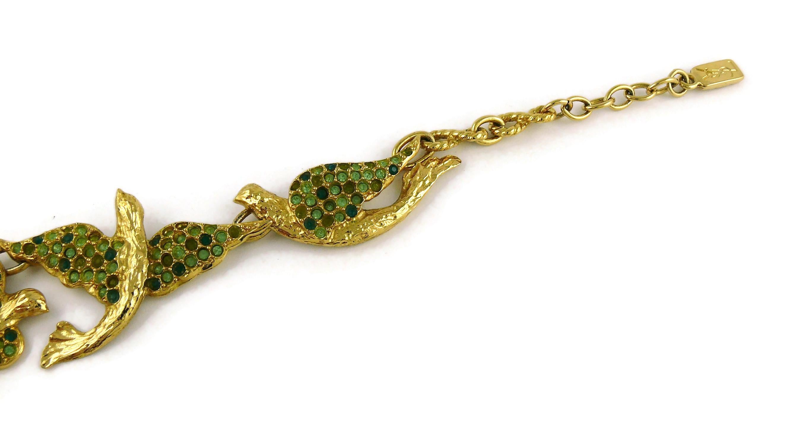 Yves Saint Laurent YSL Vintage Jewelled Bird Necklace 1